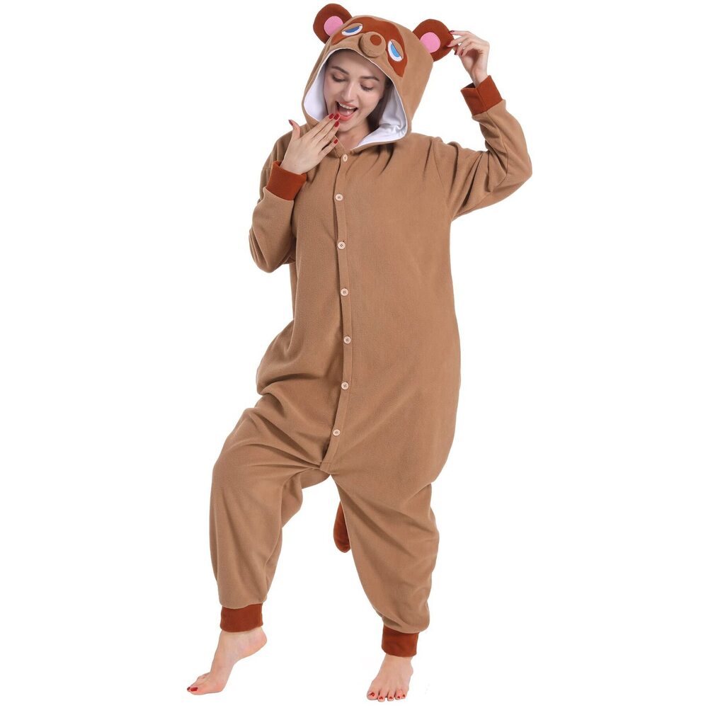 9884 Adult Raccoon Costume Animal Onesie, Dressing-Up Party Halloween View 3